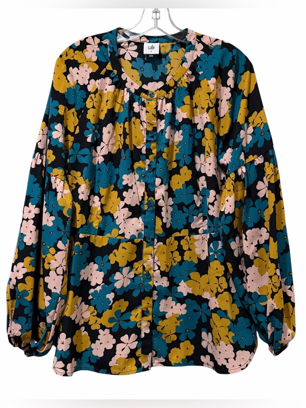 Cabi Women's Medium 4158 Floral Favorite Blouse Top Long Sleeve B3